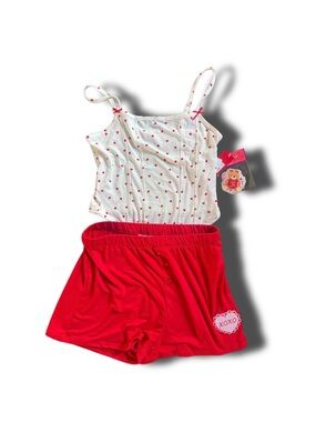 Rampage White Cami with Pink and Red Heart Print